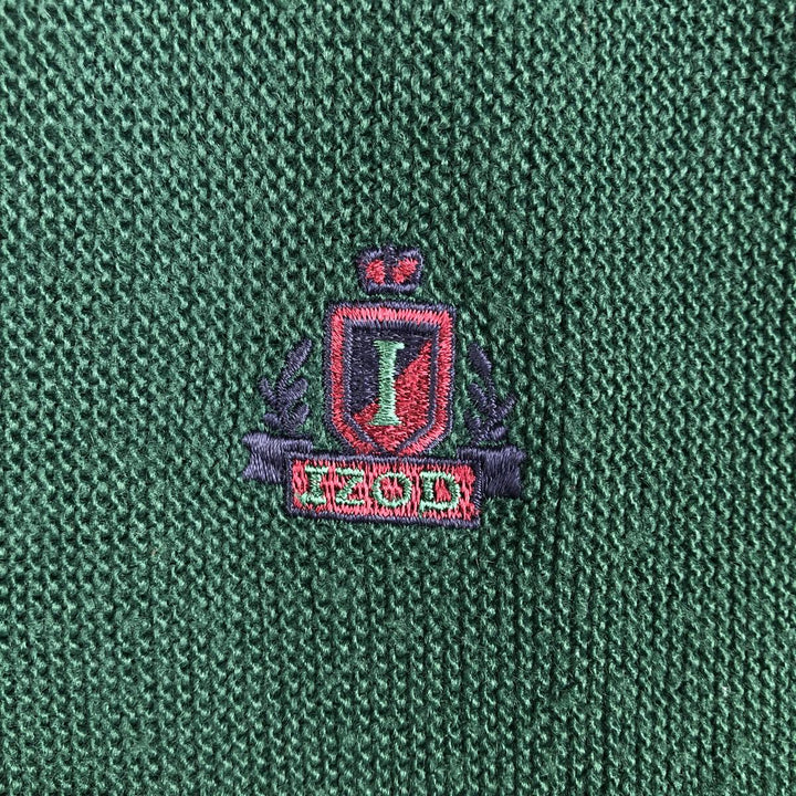 90'S IZOD Acrylic Knit Cardigan Made in USA Men's M Size Vintage acrylic green type Vintage Second Hand