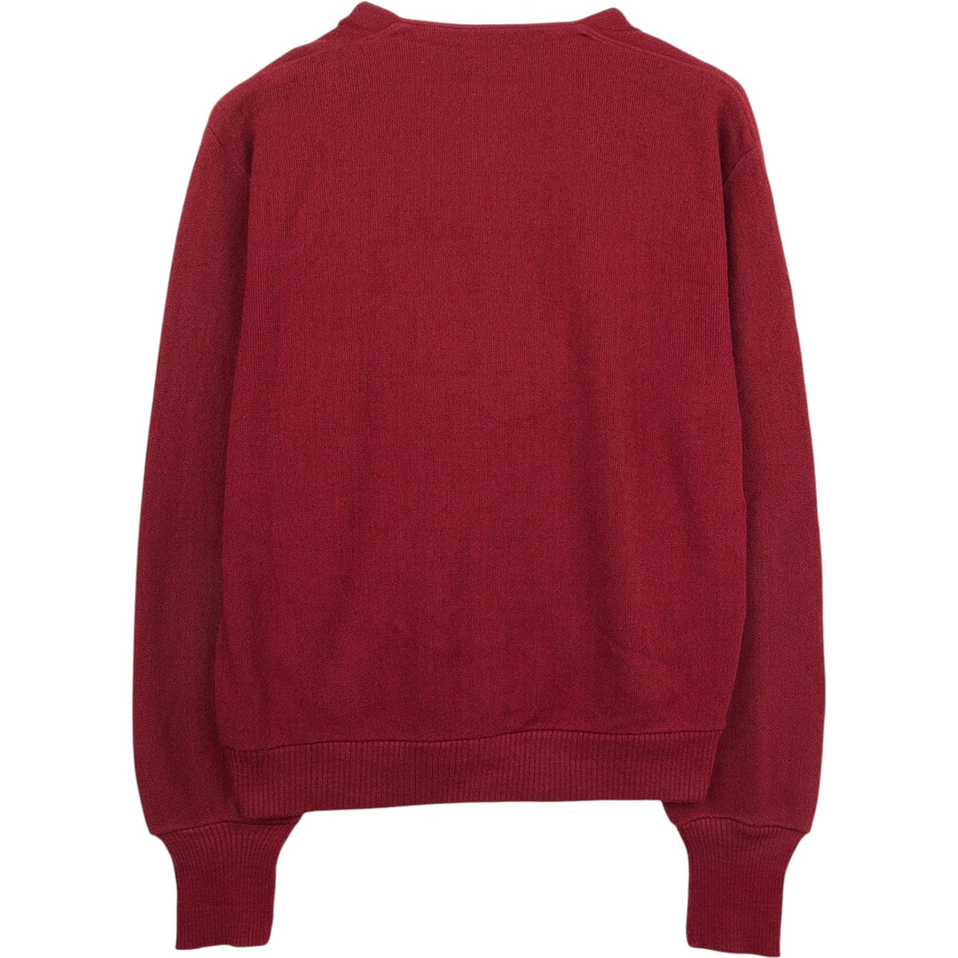 70s-80'S ROBERT BRUCE ARNOLD PALMER Acrylic Knit Cardigan, Made in USA, Men's Size L (Equivalent), Vintage Oron Acrylic bordeaux Vintage Second Hand