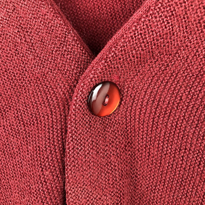 70s-80'S ROBERT BRUCE ARNOLD PALMER Acrylic Knit Cardigan, Made in USA, Men's Size L (Equivalent), Vintage Oron Acrylic bordeaux Vintage Second Hand