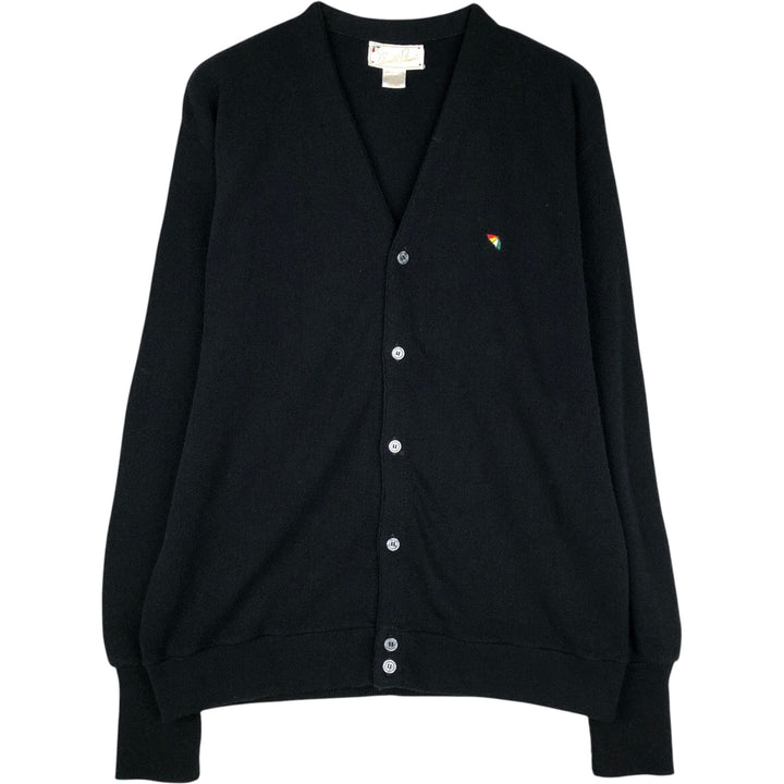 1990'S Arnold Palmer Acrylic Knit Cardigan, Made in USA, Men's Size XL (approx.), Vintage acrylic black type Vintage Second Hand