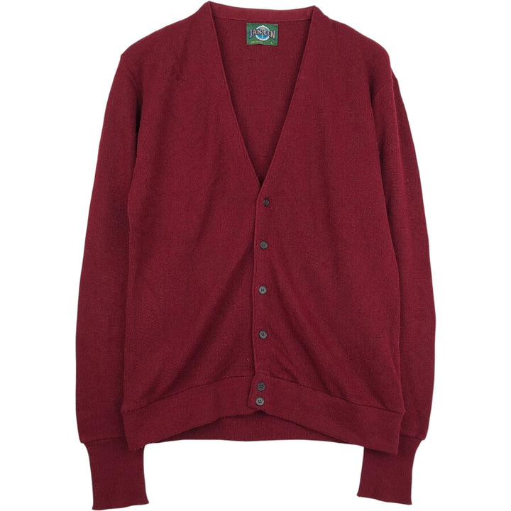 Vintage 1980'S Jantzen knit cardigan, made in the USA, size L, men's unclear bordeaux Vintage Second Hand