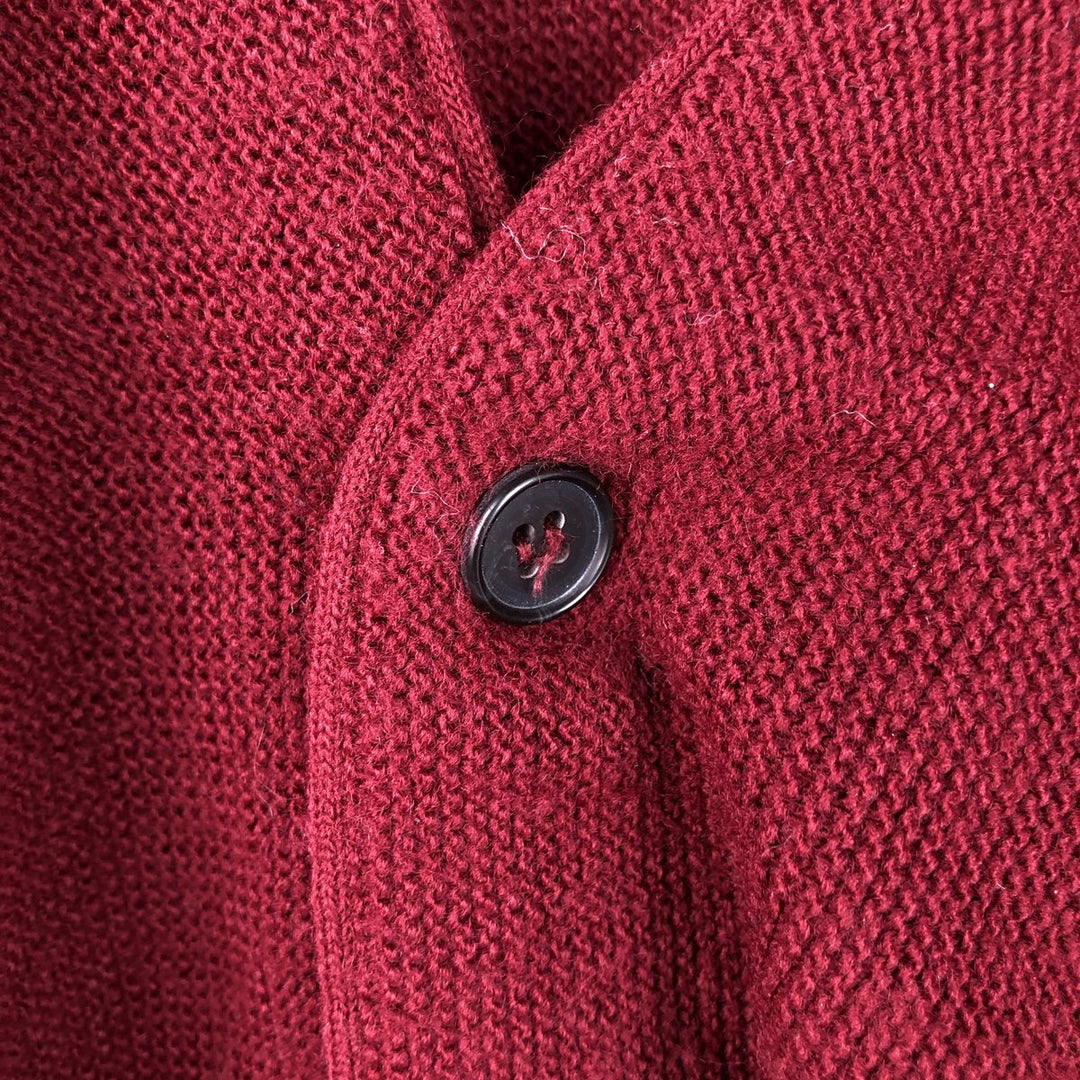 Vintage 1980'S Jantzen knit cardigan, made in the USA, size L, men's unclear bordeaux Vintage Second Hand