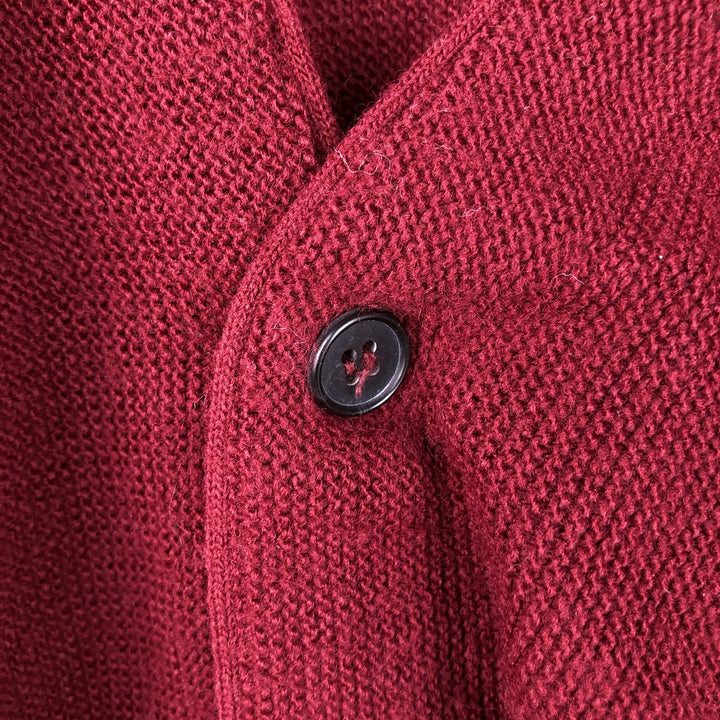 Vintage 1980'S Jantzen knit cardigan, made in the USA, size L, men's unclear bordeaux Vintage Second Hand