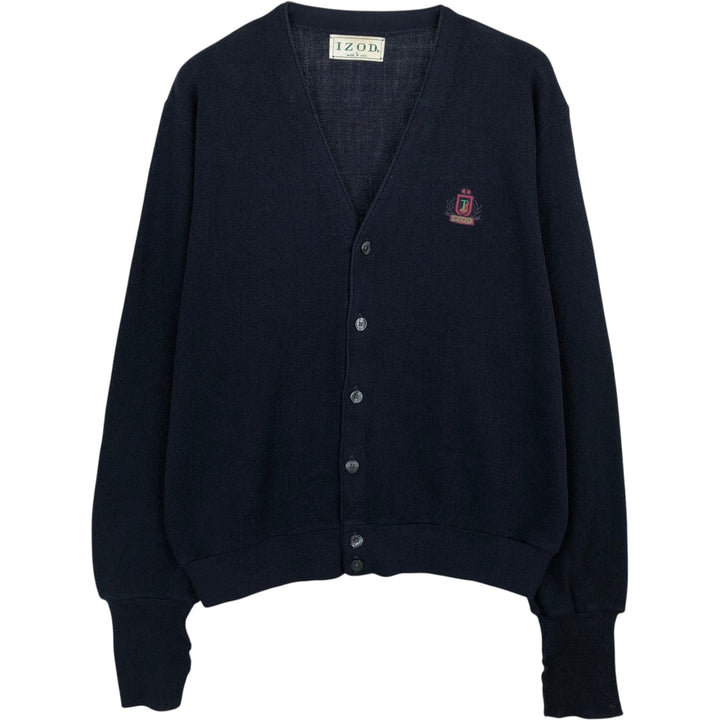 90'S IZOD acrylic knit cardigan, made in the USA, men's size L, vintage acrylic navy blue type Vintage Second Hand