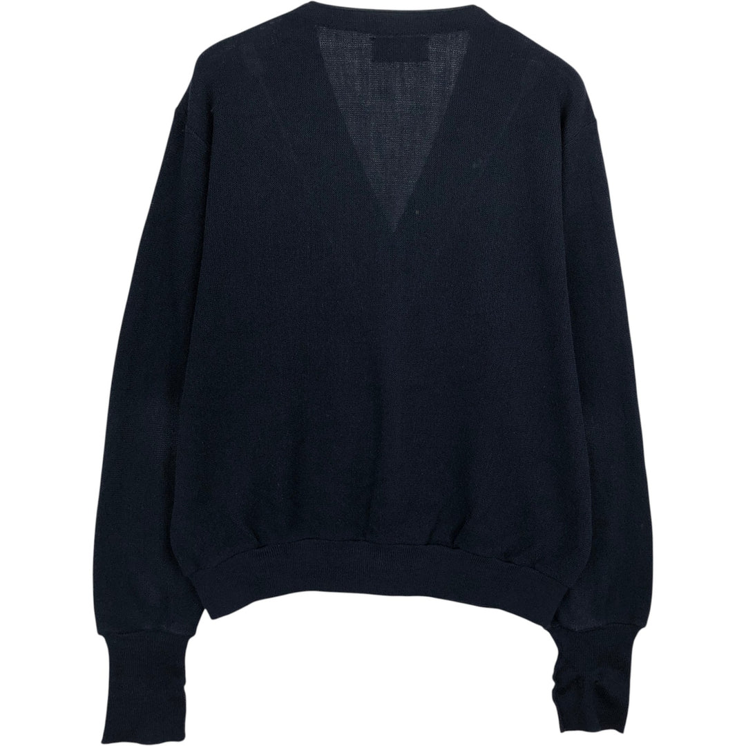 90'S IZOD acrylic knit cardigan, made in the USA, men's size L, vintage acrylic navy blue type Vintage Second Hand