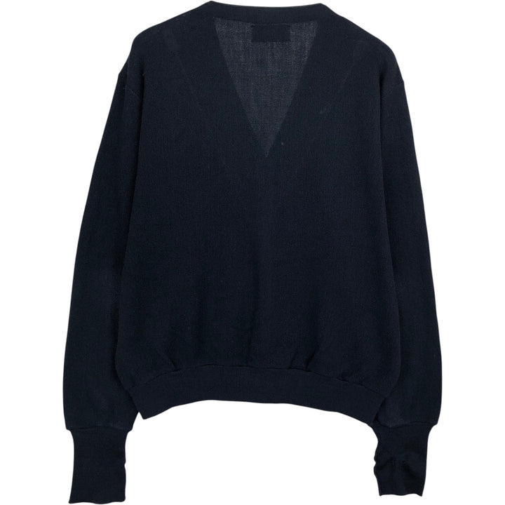 90'S IZOD acrylic knit cardigan, made in the USA, men's size L, vintage acrylic navy blue type Vintage Second Hand