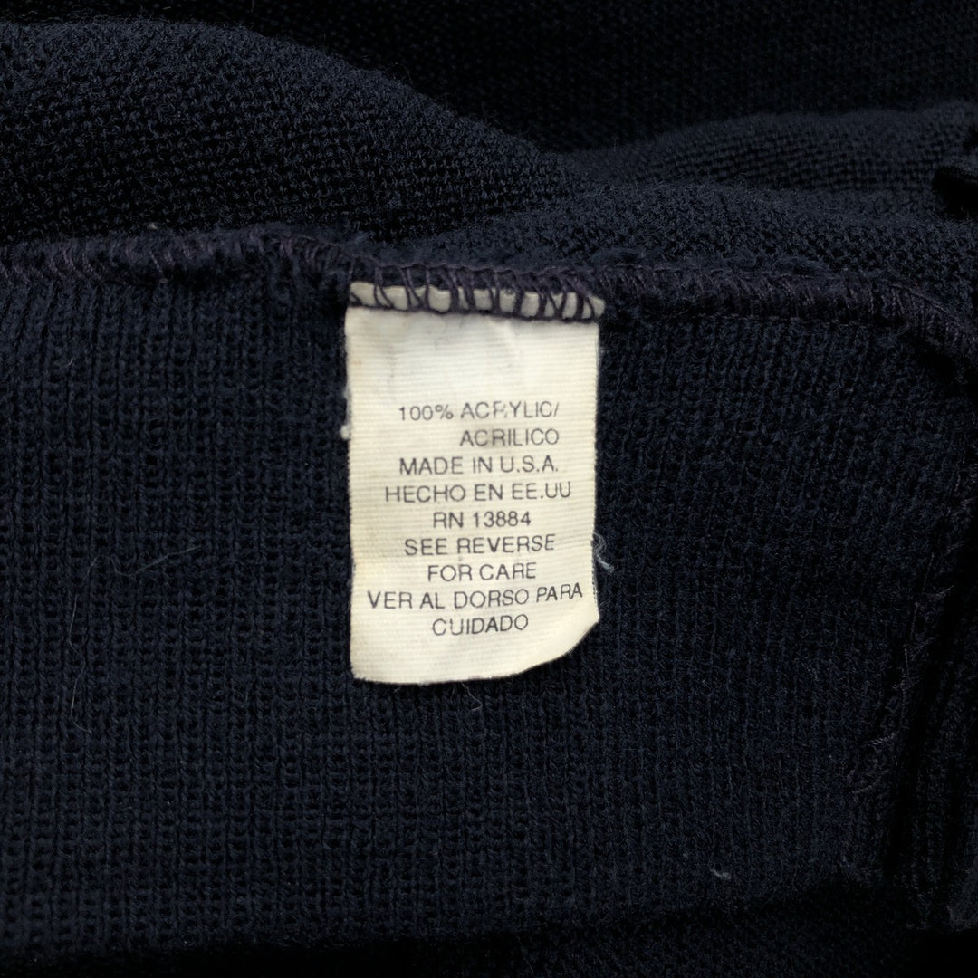 90'S IZOD acrylic knit cardigan, made in the USA, men's size L, vintage acrylic navy blue type Vintage Second Hand