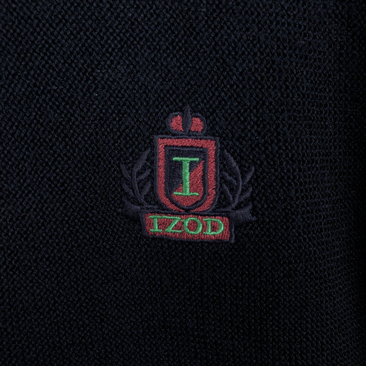 90'S IZOD acrylic knit cardigan, made in the USA, men's size L, vintage acrylic navy blue type Vintage Second Hand