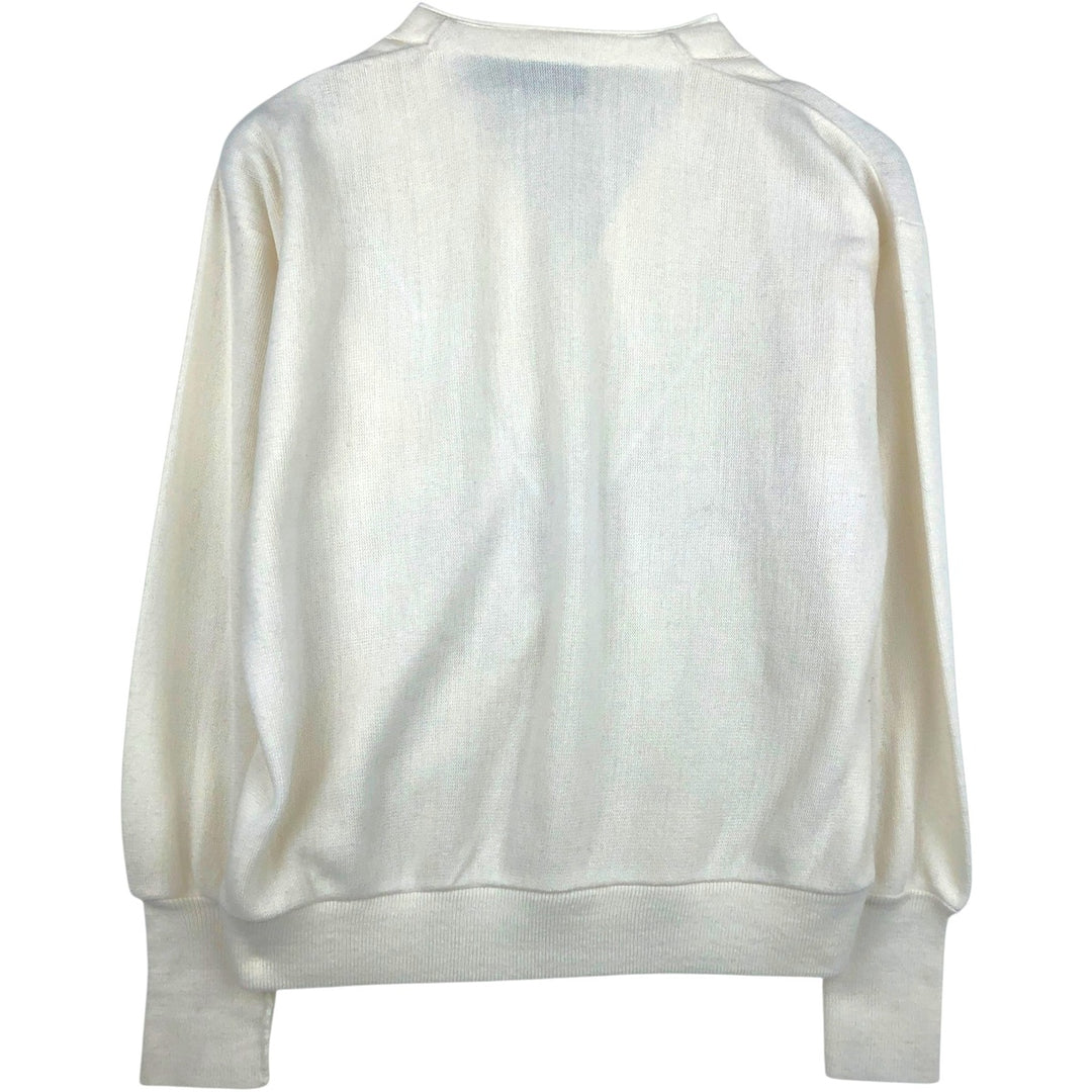 90'S Vintage Van Heusen Acrylic Knit Cardigan, Made in USA, Men's Size L acrylic pale white type Vintage Second Hand