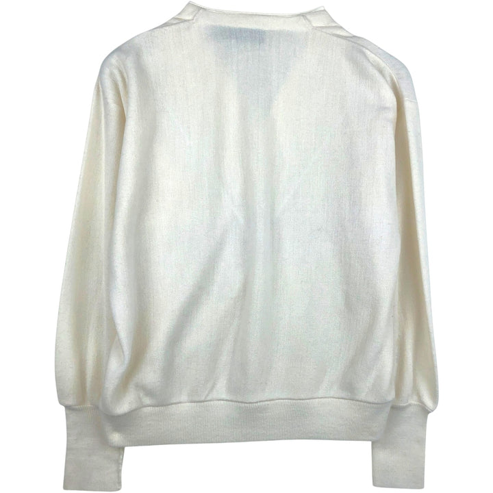 90'S Vintage Van Heusen Acrylic Knit Cardigan, Made in USA, Men's Size L acrylic pale white type Vintage Second Hand