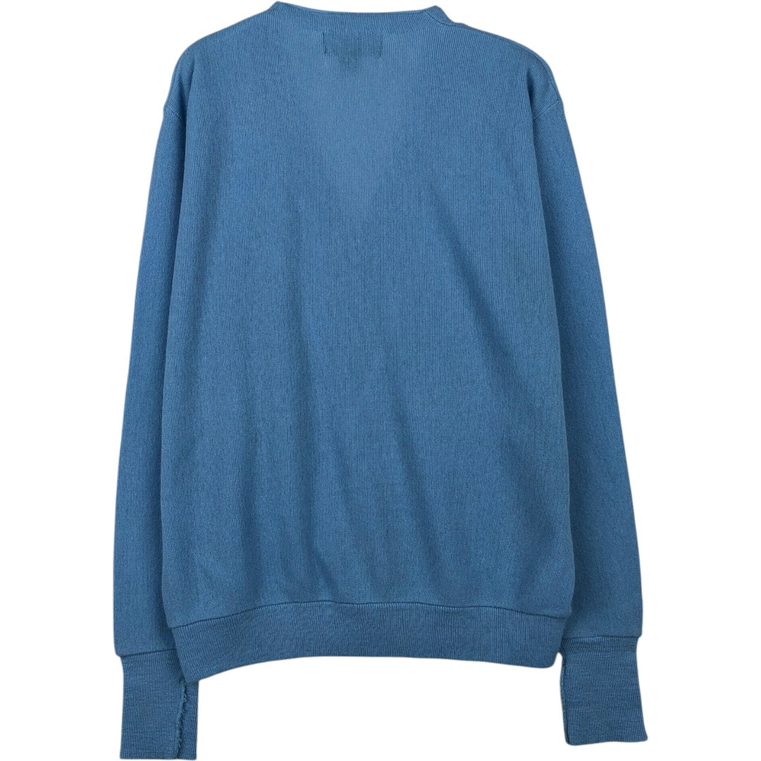STEEPLECHASE Acrylic Knit Cardigan, Made in USA, Men's XL equivalent, Vintage. Oron Acrylic Blue type light blue Vintage Second Hand