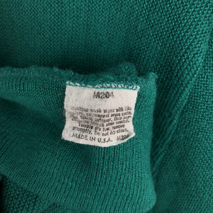 Vintage 80s-90'S Jantzen knit cardigan, made in the USA, size L, men's unclear Emerald green Vintage Second Hand