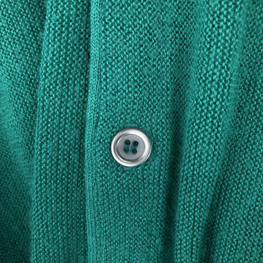 Vintage 80s-90'S Jantzen knit cardigan, made in the USA, size L, men's unclear Emerald green Vintage Second Hand