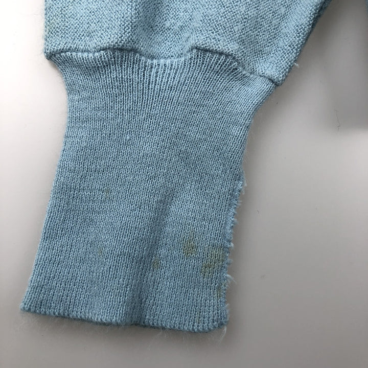 Vintage 1980'S Lord Jeff acrylic knit cardigan, made in the USA, size L, men's Oron Acrylic Blue type light blue Vintage Second Hand