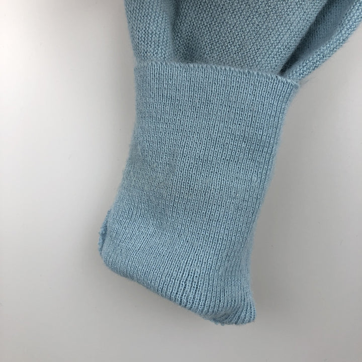Vintage 1980'S Lord Jeff acrylic knit cardigan, made in the USA, size L, men's Oron Acrylic Blue type light blue Vintage Second Hand