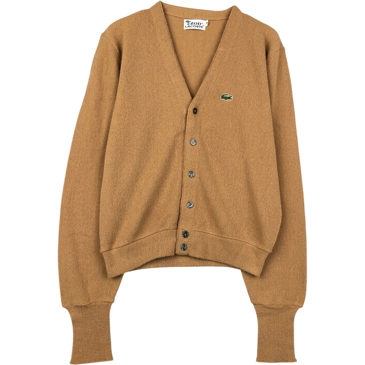 Vintage 1970'S Lacoste IZOD acrylic knit cardigan, men's size small Oron Acrylic Beige type Vintage Second Hand