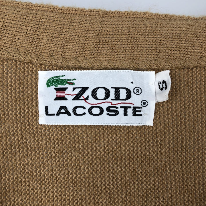 Vintage 1970'S Lacoste IZOD acrylic knit cardigan, men's size small Oron Acrylic Beige type Vintage Second Hand