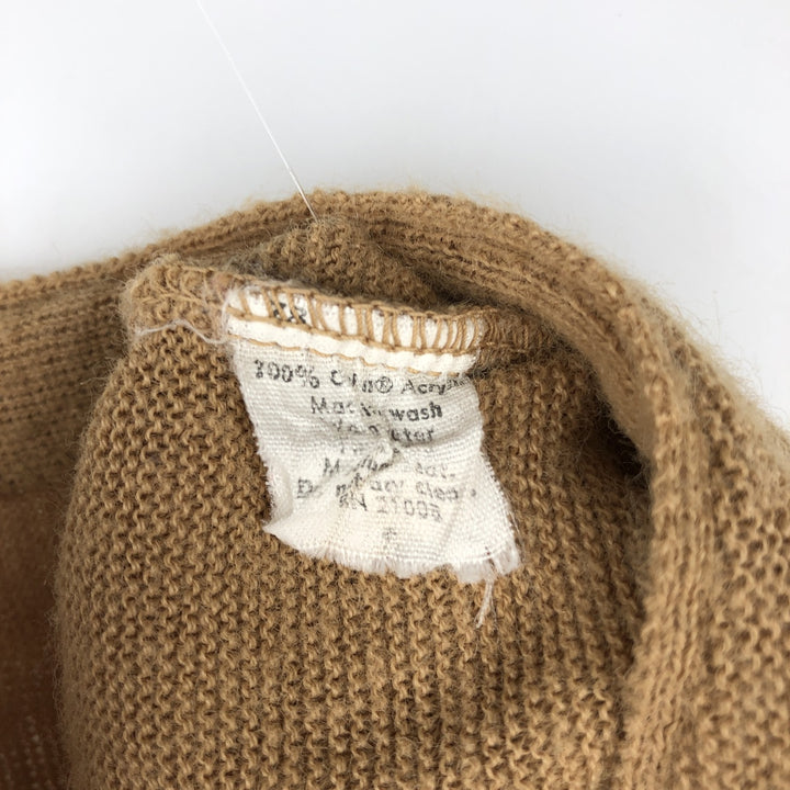 Vintage 1970'S Lacoste IZOD acrylic knit cardigan, men's size small Oron Acrylic Beige type Vintage Second Hand