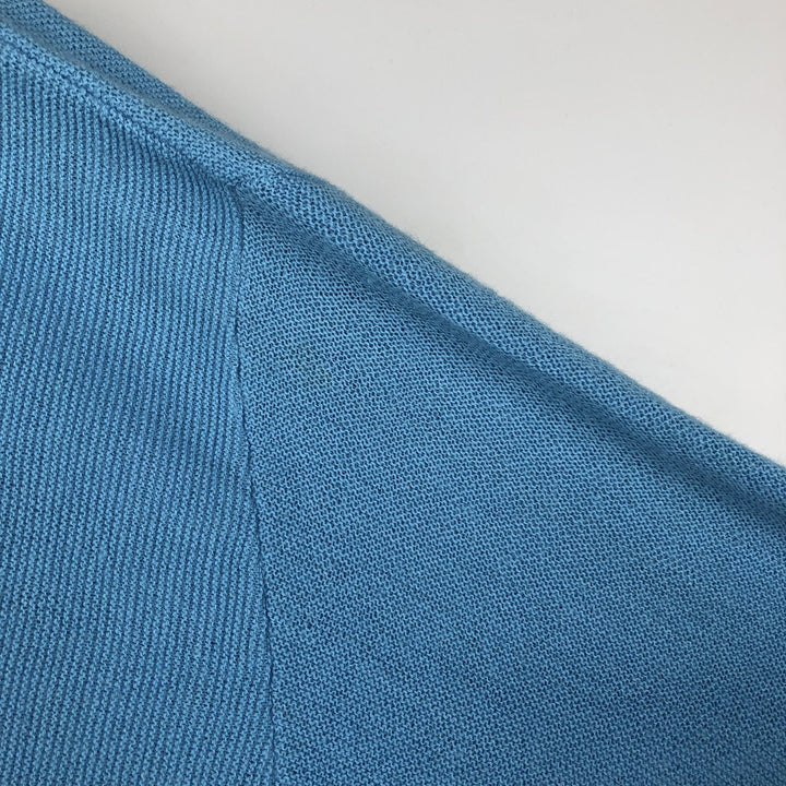 ~1980'S JCPenney The Fox Sweater Acrylic Knit Cardigan, Made in USA, Men's Size L (approx.), Vintage Oron Acrylic Blue type light blue Vintage Second Hand