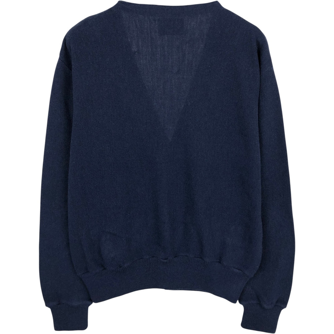80'S CAMPUS Acrylic Knit Cardigan, Made in USA, Men's Size L (approx.), Vintage acrylic navy blue type Vintage Second Hand