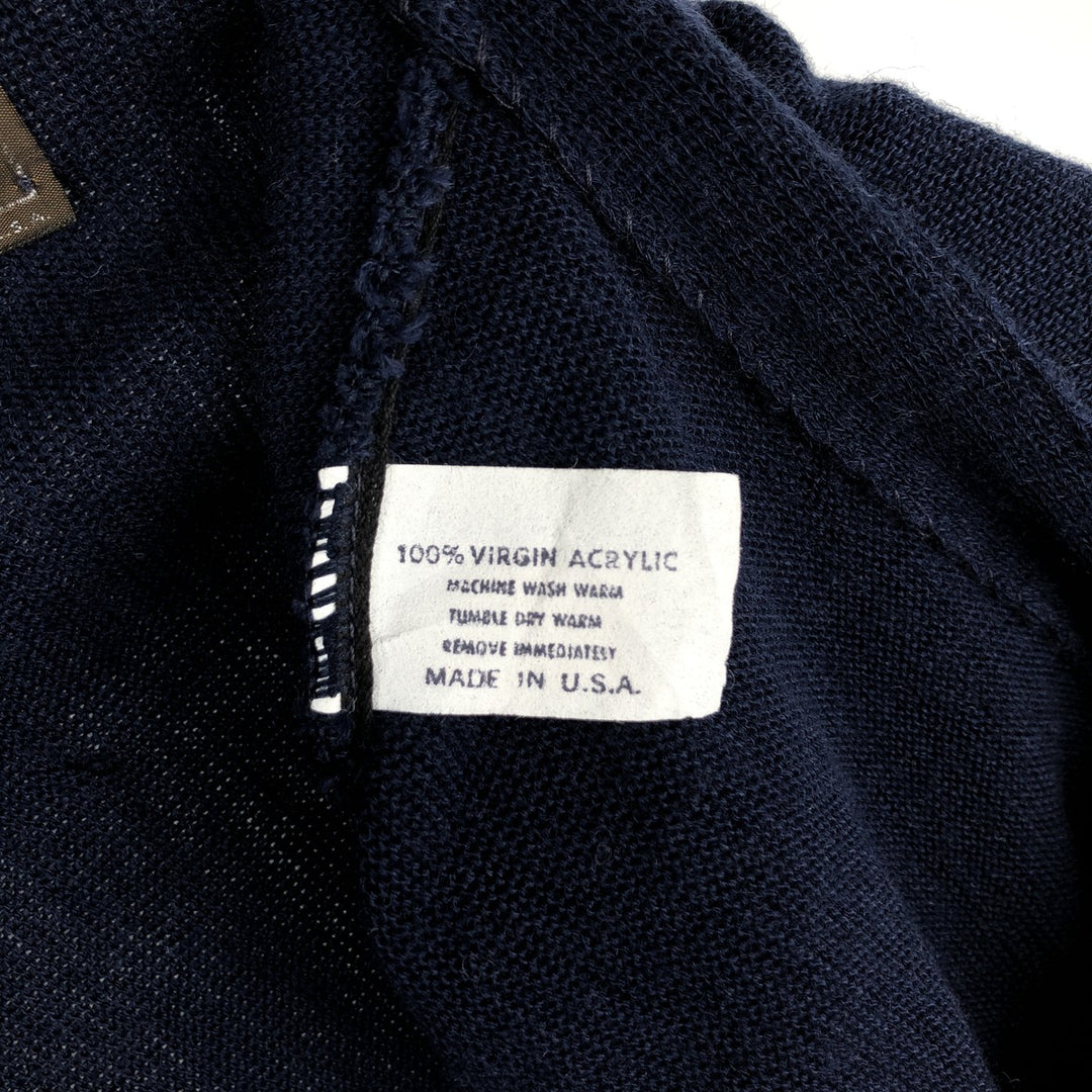 80'S CAMPUS Acrylic Knit Cardigan, Made in USA, Men's Size L (approx.), Vintage acrylic navy blue type Vintage Second Hand