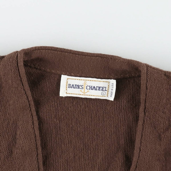 Banks Channel Cardigan, Made in USA, Men's Size L (approx.) unclear brown type Vintage Second Hand