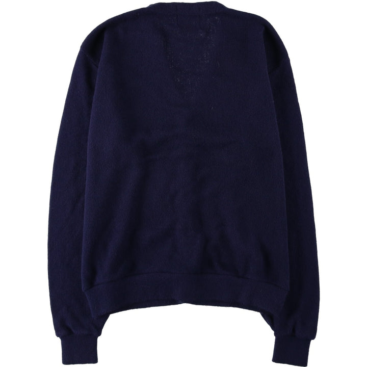 70s-80'S Sportswear Acrylic Knit Cardigan, Men's Size L (Equivalent), Vintage Oron Acrylic navy blue type Vintage Second Hand
