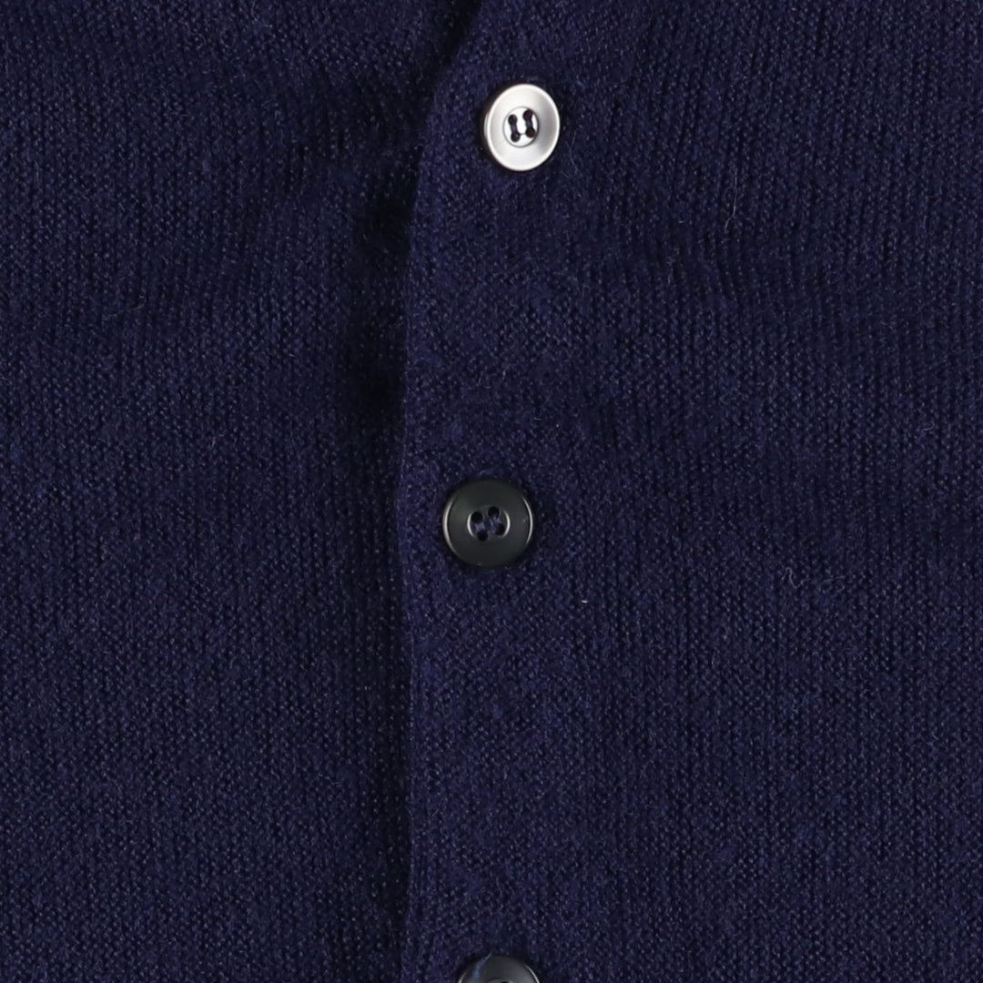 70s-80'S Sportswear Acrylic Knit Cardigan, Men's Size L (Equivalent), Vintage Oron Acrylic navy blue type Vintage Second Hand