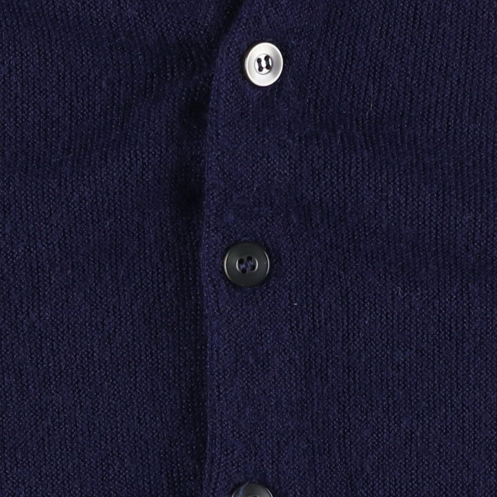 70s-80'S Sportswear Acrylic Knit Cardigan, Men's Size L (Equivalent), Vintage Oron Acrylic navy blue type Vintage Second Hand