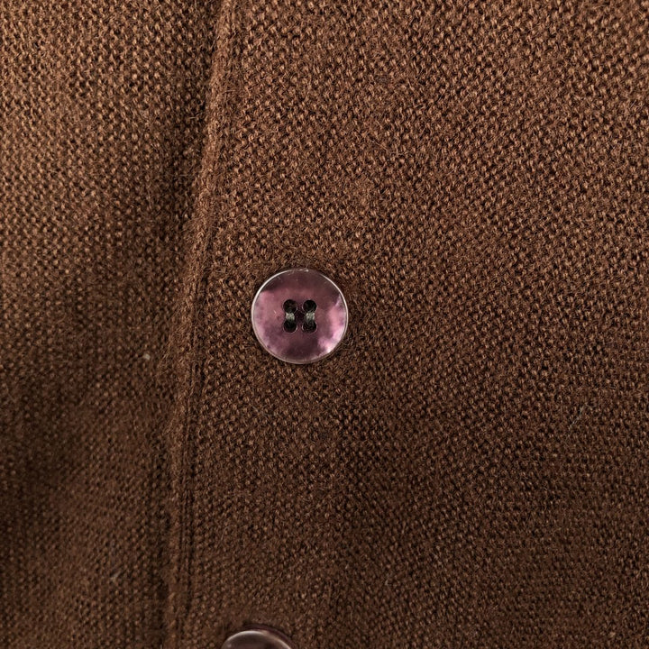 1960s-1970'S Sears KINGS ROAD The Men's Store acrylic knit cardigan, men's size M (approx.) Oron Acrylic brown type Vintage Second Hand