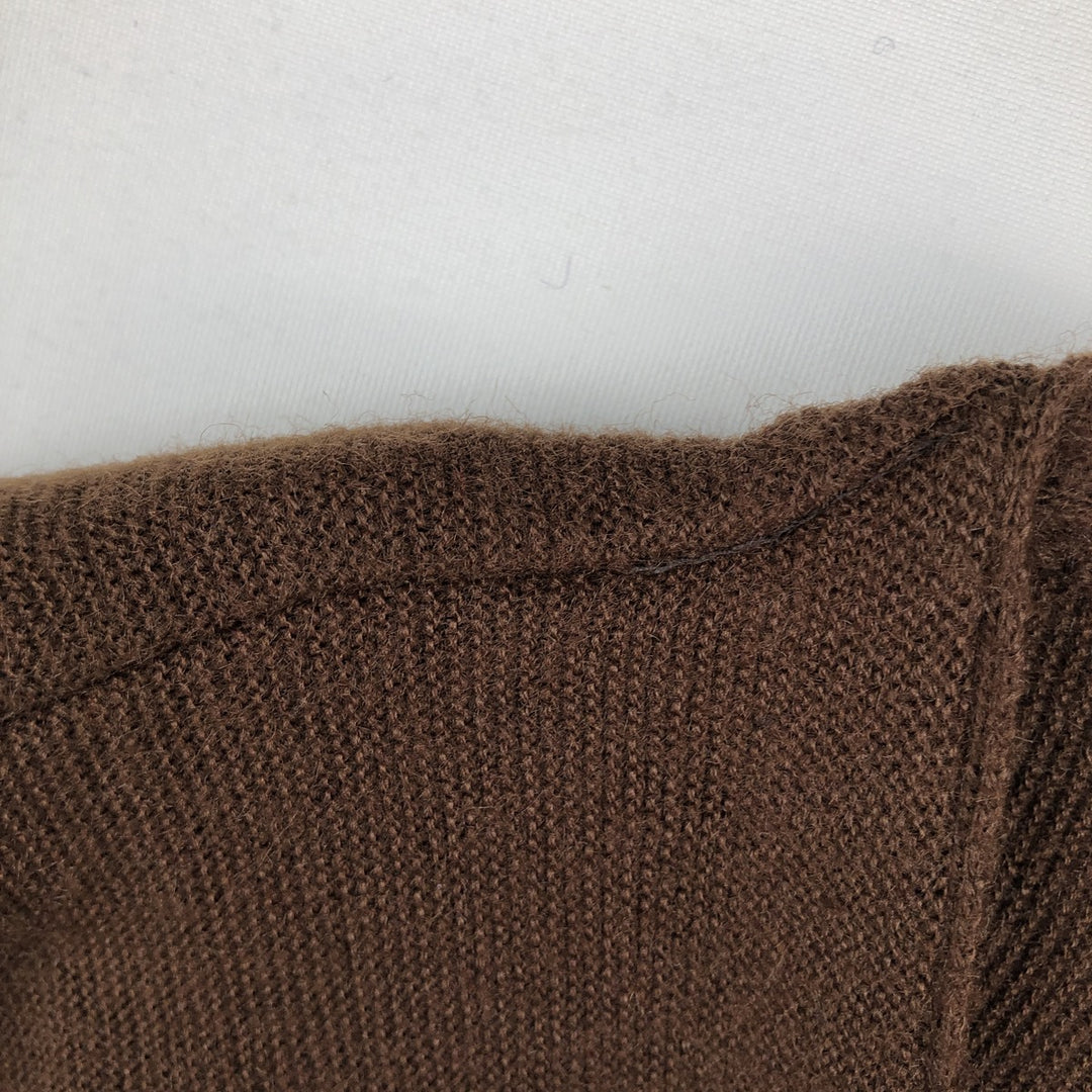 1960s-1970'S Sears KINGS ROAD The Men's Store acrylic knit cardigan, men's size M (approx.) Oron Acrylic brown type Vintage Second Hand