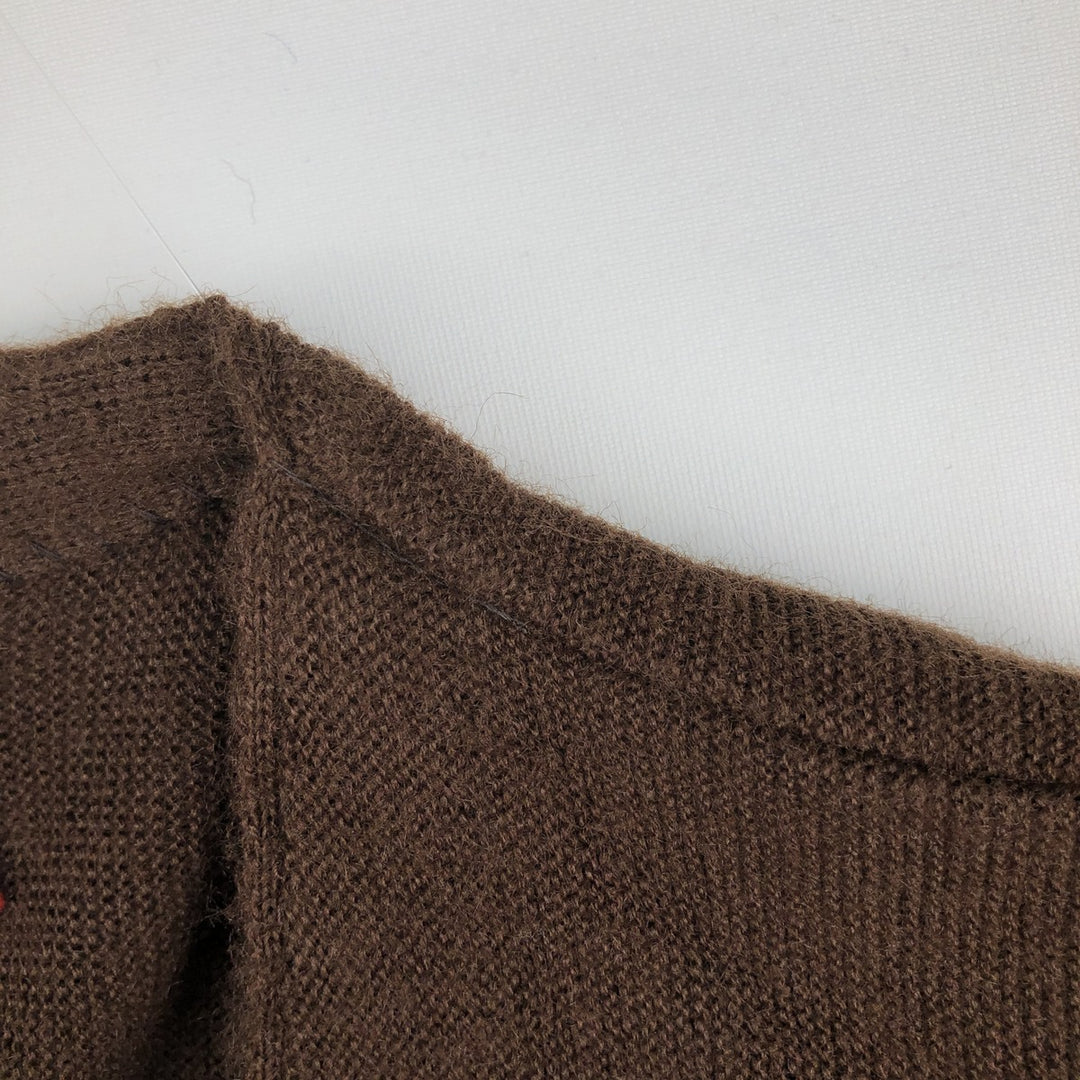 1960s-1970'S Sears KINGS ROAD The Men's Store acrylic knit cardigan, men's size M (approx.) Oron Acrylic brown type Vintage Second Hand