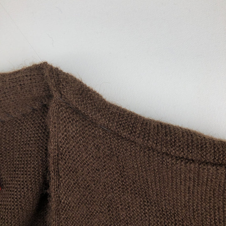 1960s-1970'S Sears KINGS ROAD The Men's Store acrylic knit cardigan, men's size M (approx.) Oron Acrylic brown type Vintage Second Hand