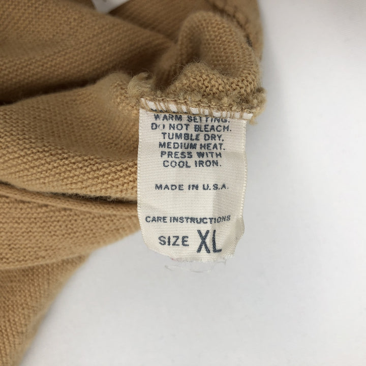 70s-80'S Jantzen 100 Knit Cardigan, Made in USA, Men's XL equivalent, Vintage unclear Beige type Vintage Second Hand