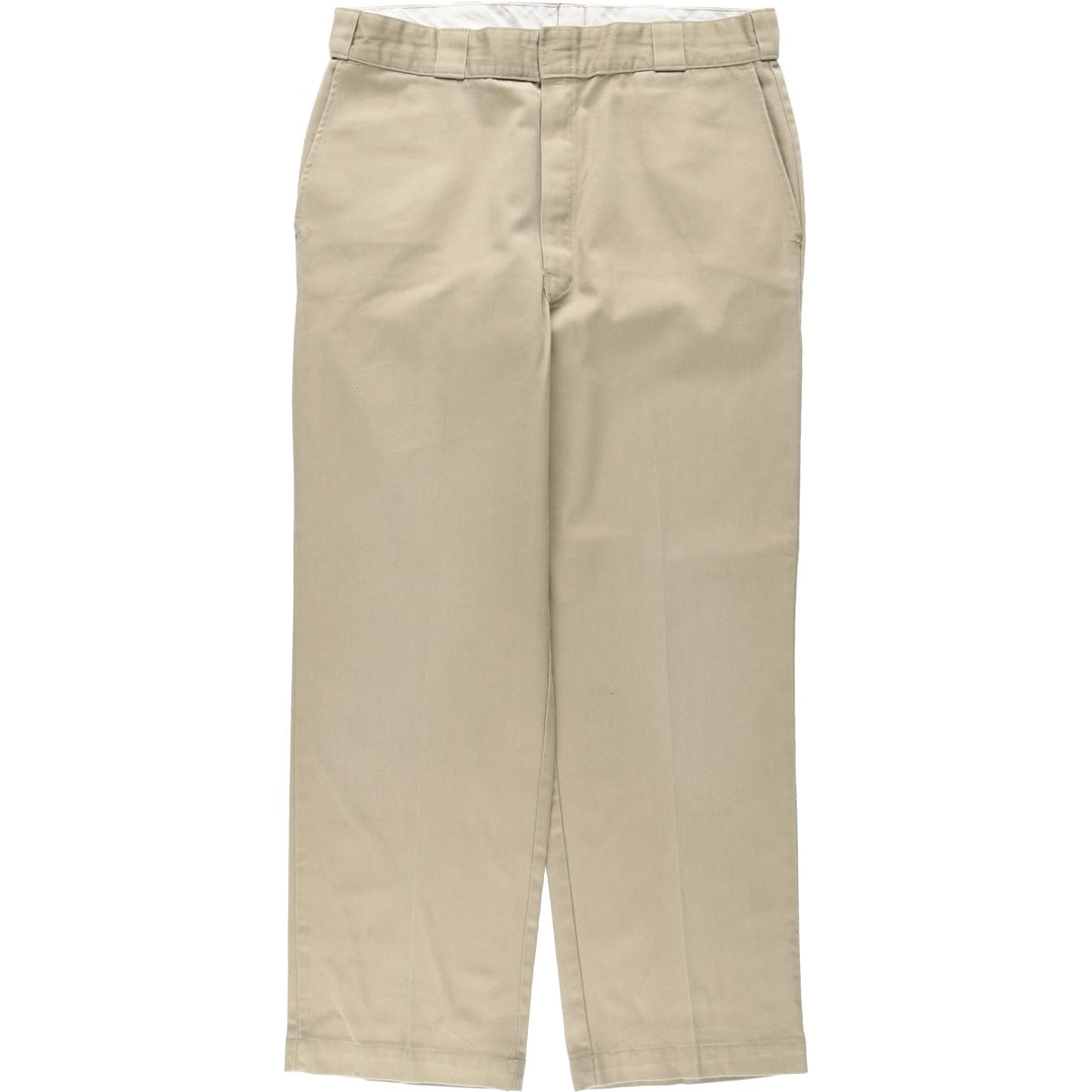 80'S Dickies Chibi Tag Work Pants Made in USA Men's W35 Vintage polyester Beige type Vintage Second Hand