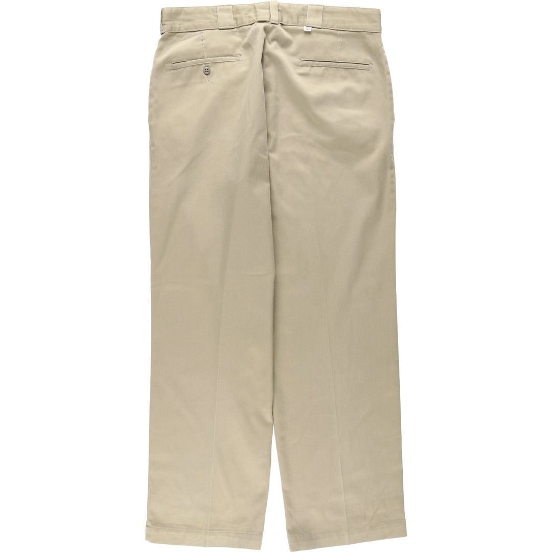 80'S Dickies Chibi Tag Work Pants Made in USA Men's W35 Vintage polyester Beige type Vintage Second Hand