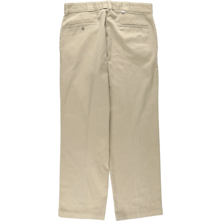 80'S Dickies Chibi Tag Work Pants Made in USA Men's W35 Vintage polyester Beige type Vintage Second Hand