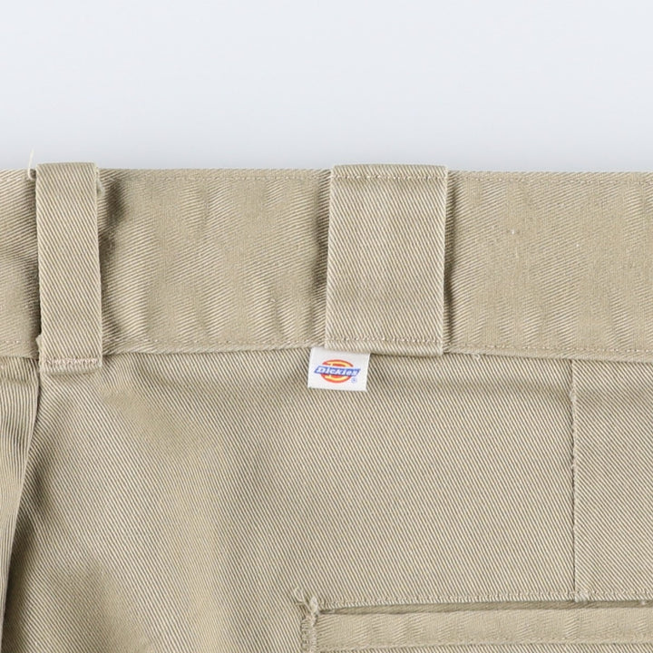 80'S Dickies Chibi Tag Work Pants Made in USA Men's W35 Vintage polyester Beige type Vintage Second Hand