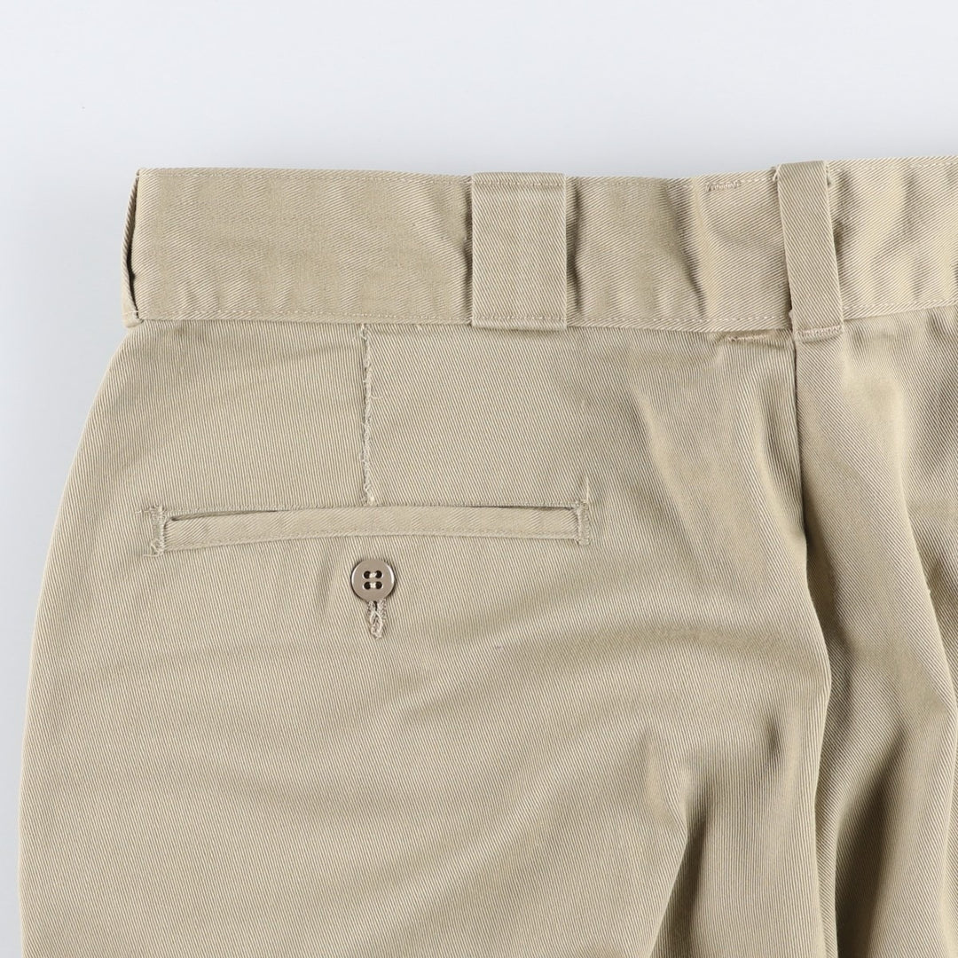 80'S Dickies Chibi Tag Work Pants Made in USA Men's W35 Vintage polyester Beige type Vintage Second Hand