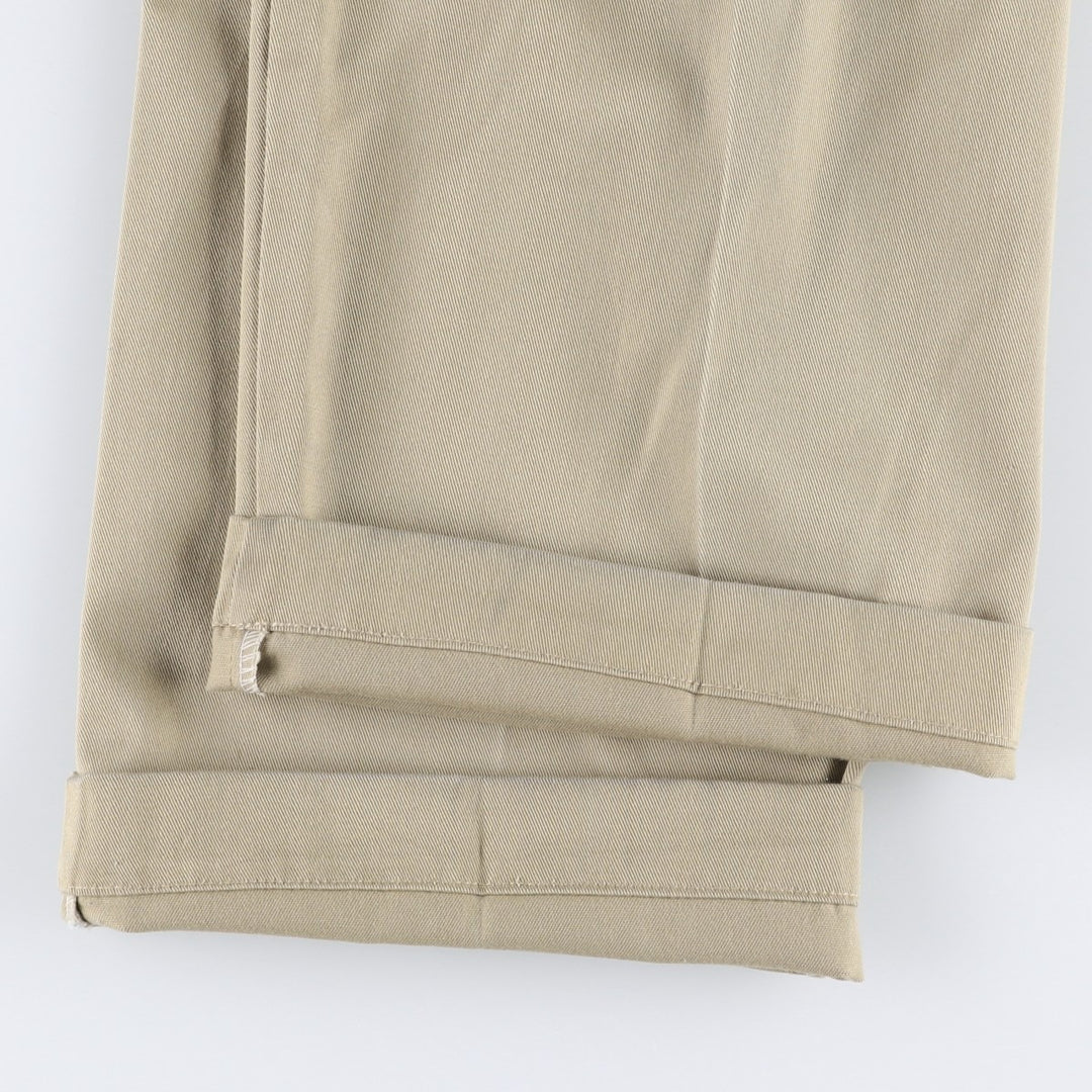 80'S Dickies Chibi Tag Work Pants Made in USA Men's W35 Vintage polyester Beige type Vintage Second Hand