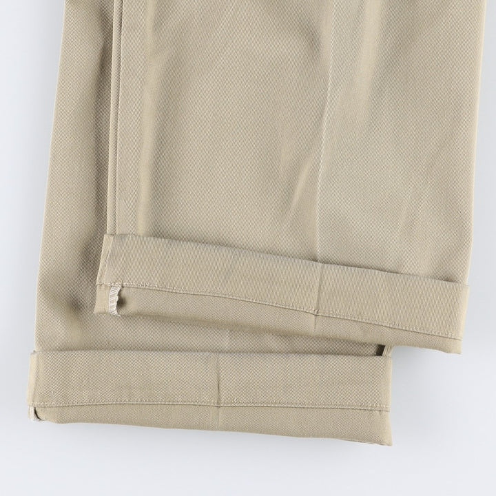 80'S Dickies Chibi Tag Work Pants Made in USA Men's W35 Vintage polyester Beige type Vintage Second Hand