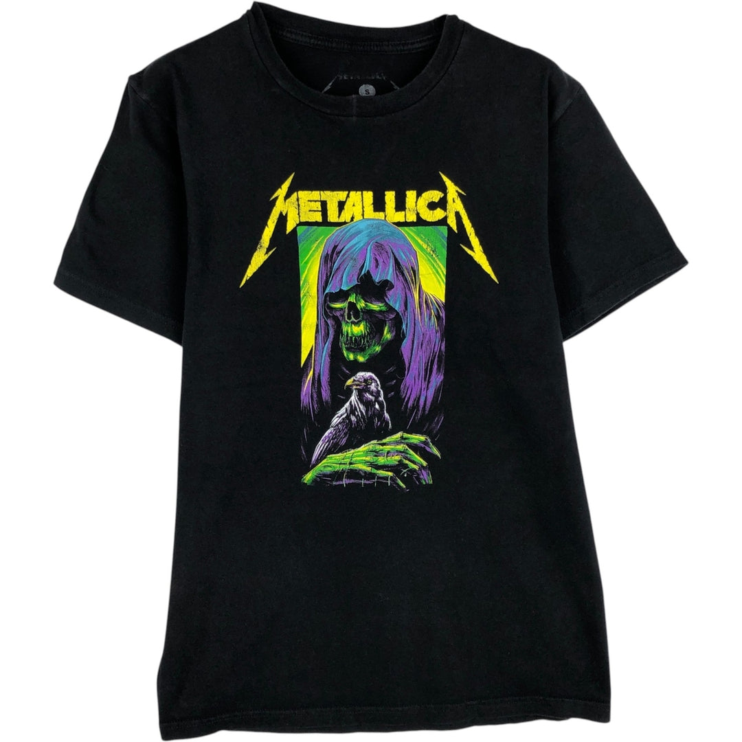 METALLICA Skull Pattern Band T-Shirt, Men's Size Small cotton black type Vintage Second Hand