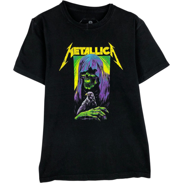 METALLICA Skull Pattern Band T-Shirt, Men's Size Small cotton black type Vintage Second Hand