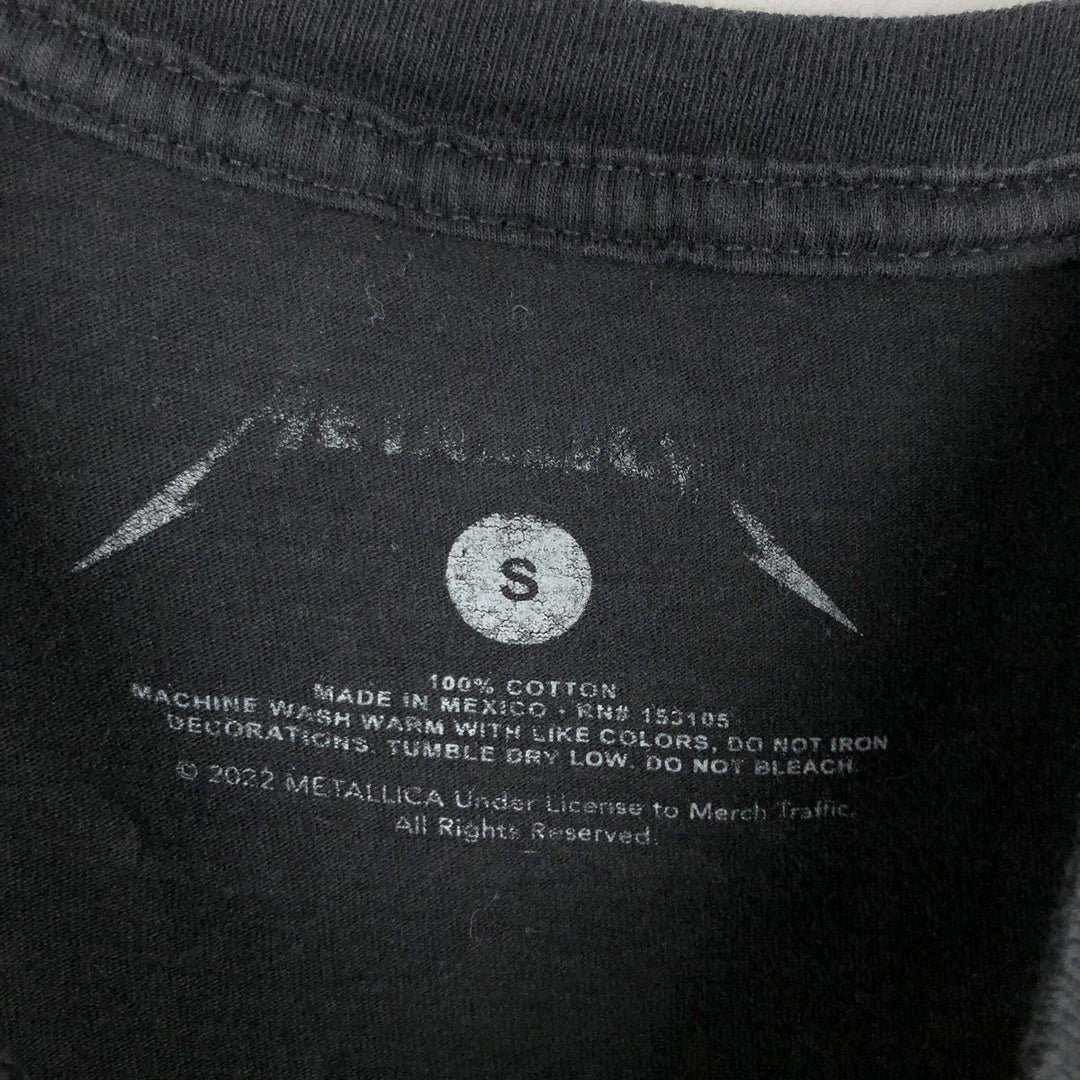 METALLICA Skull Pattern Band T-Shirt, Men's Size Small cotton black type Vintage Second Hand