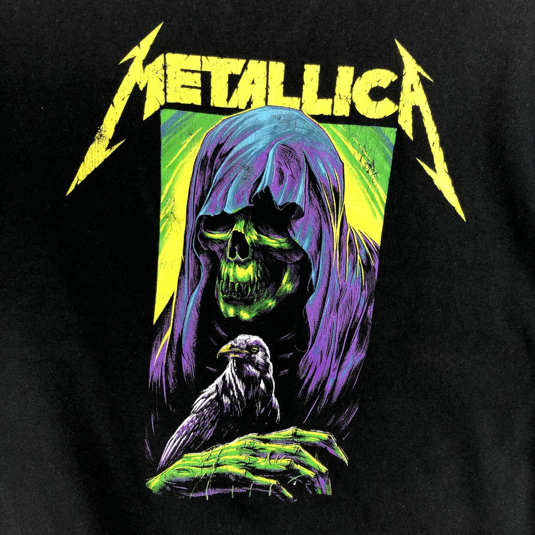 METALLICA Skull Pattern Band T-Shirt, Men's Size Small cotton black type Vintage Second Hand