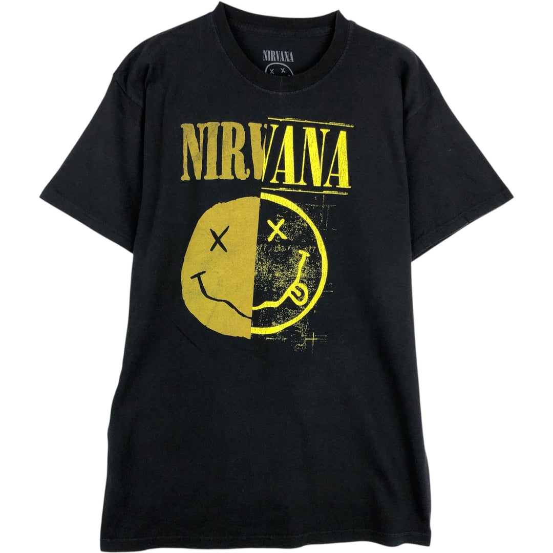 NIRVANA Nirvana Band T-shirt, Band T, Men's M size cotton black type Vintage Second Hand