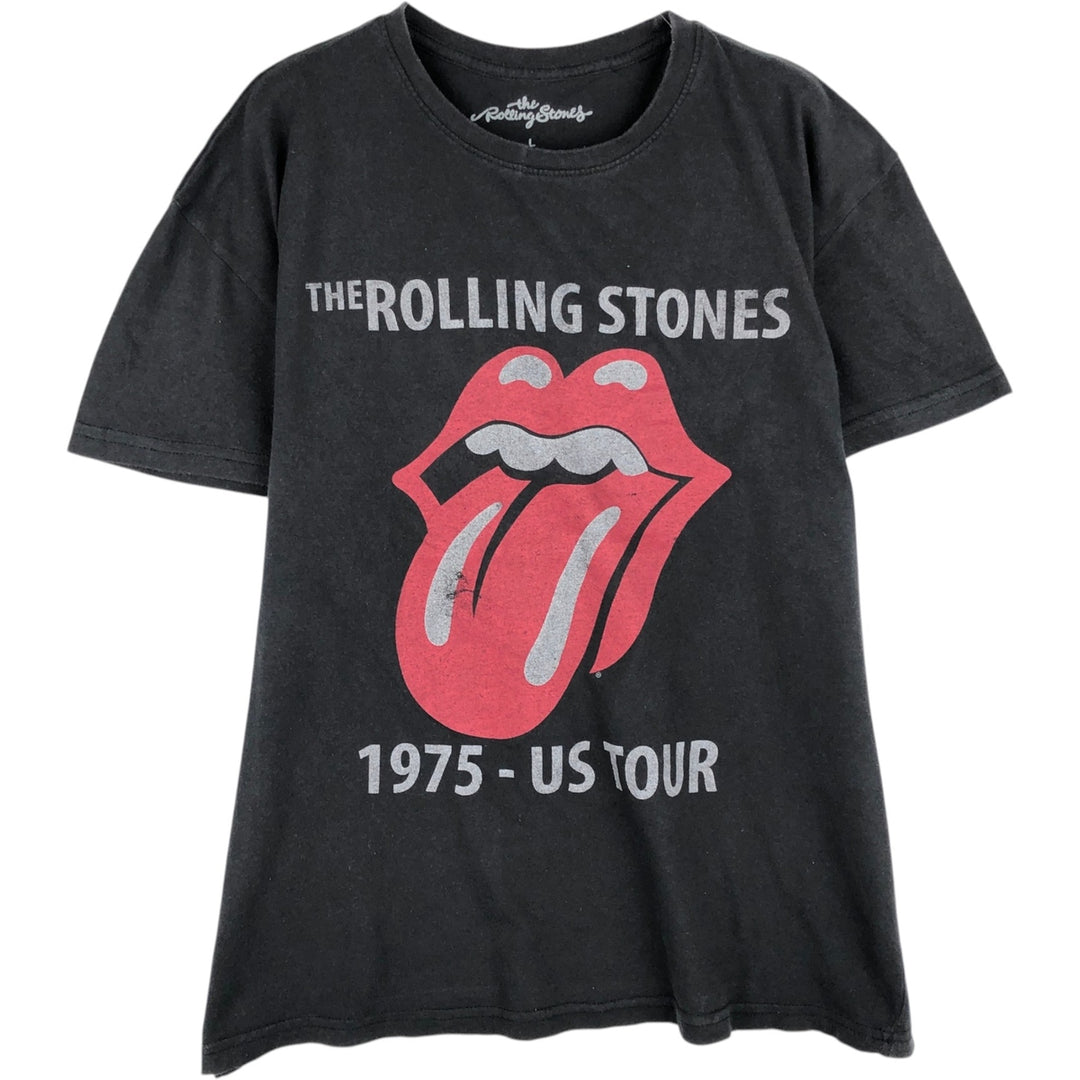 The Rolling Stones Band T-shirt, Band T, Men's L size cotton black type Vintage Second Hand