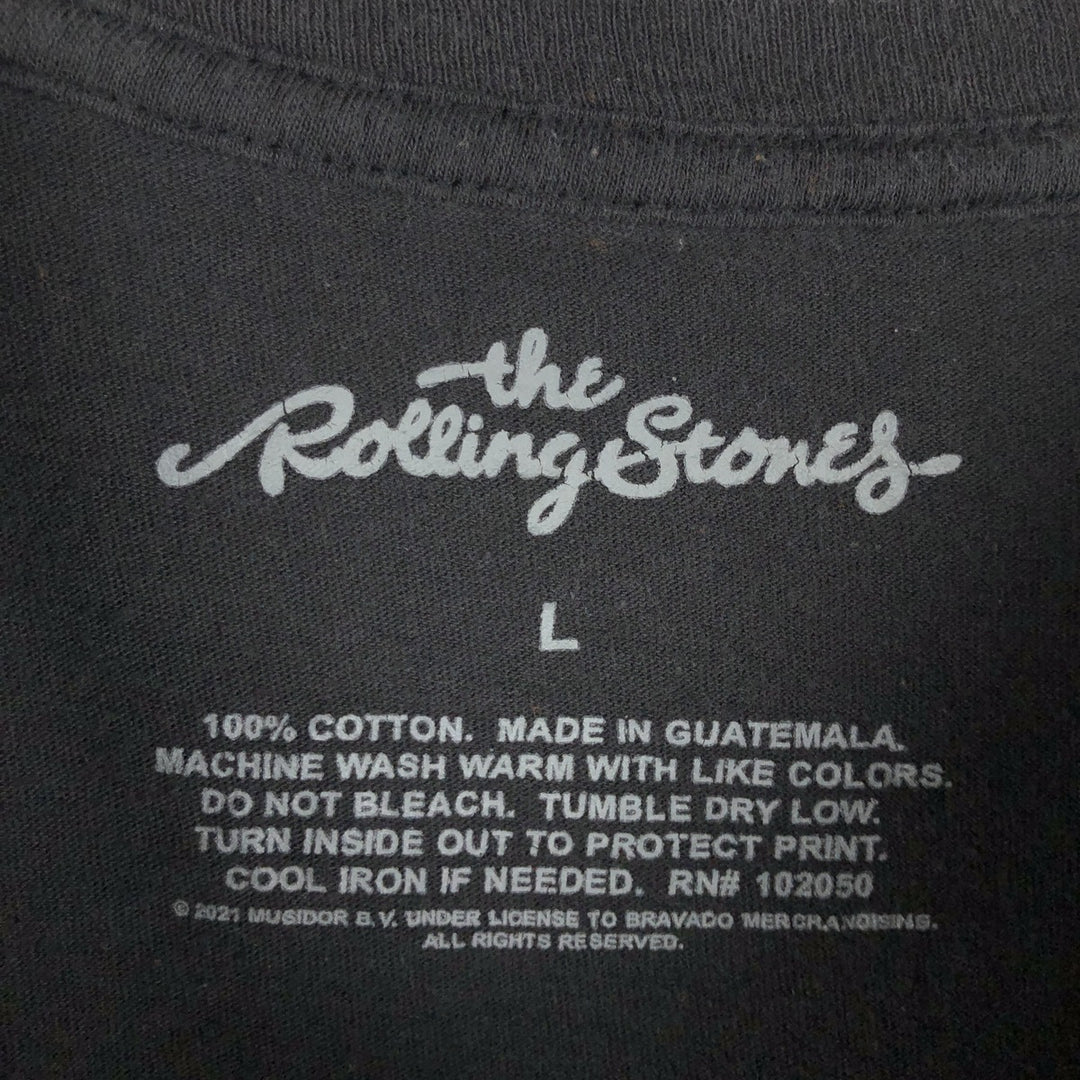 The Rolling Stones Band T-shirt, Band T, Men's L size cotton black type Vintage Second Hand