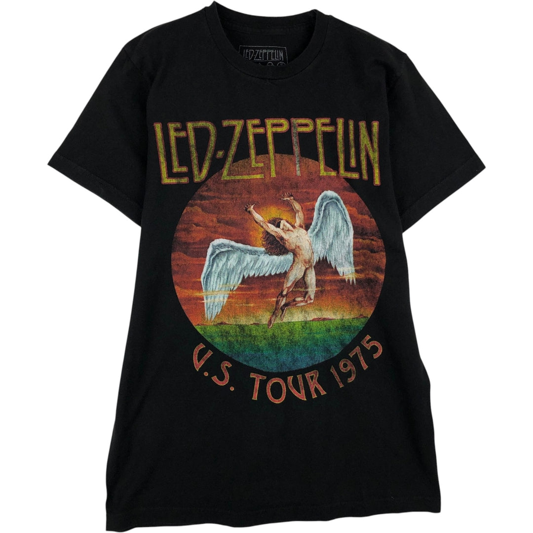 LED ZEPPELIN Led Zeppelin Band T-shirt Band T Men's M size cotton black type Vintage Second Hand