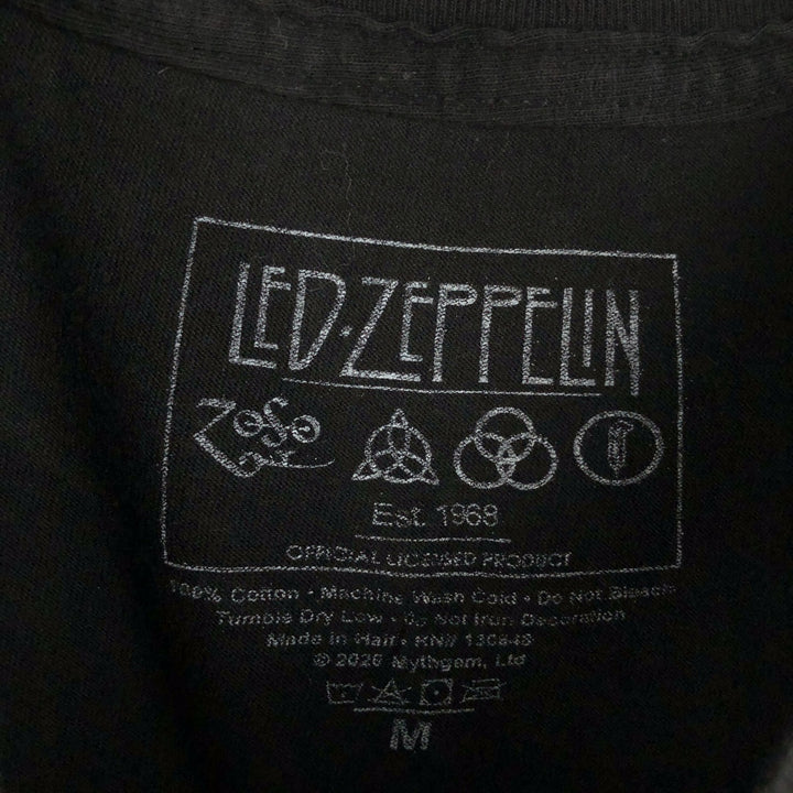 LED ZEPPELIN Led Zeppelin Band T-shirt Band T Men's M size cotton black type Vintage Second Hand